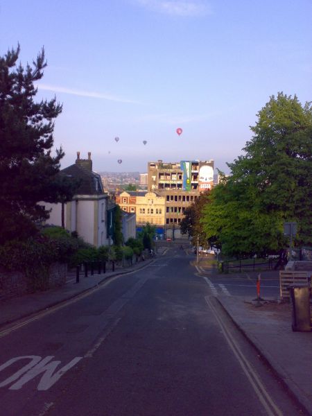 Hot air ballons by Nine Trees Hill